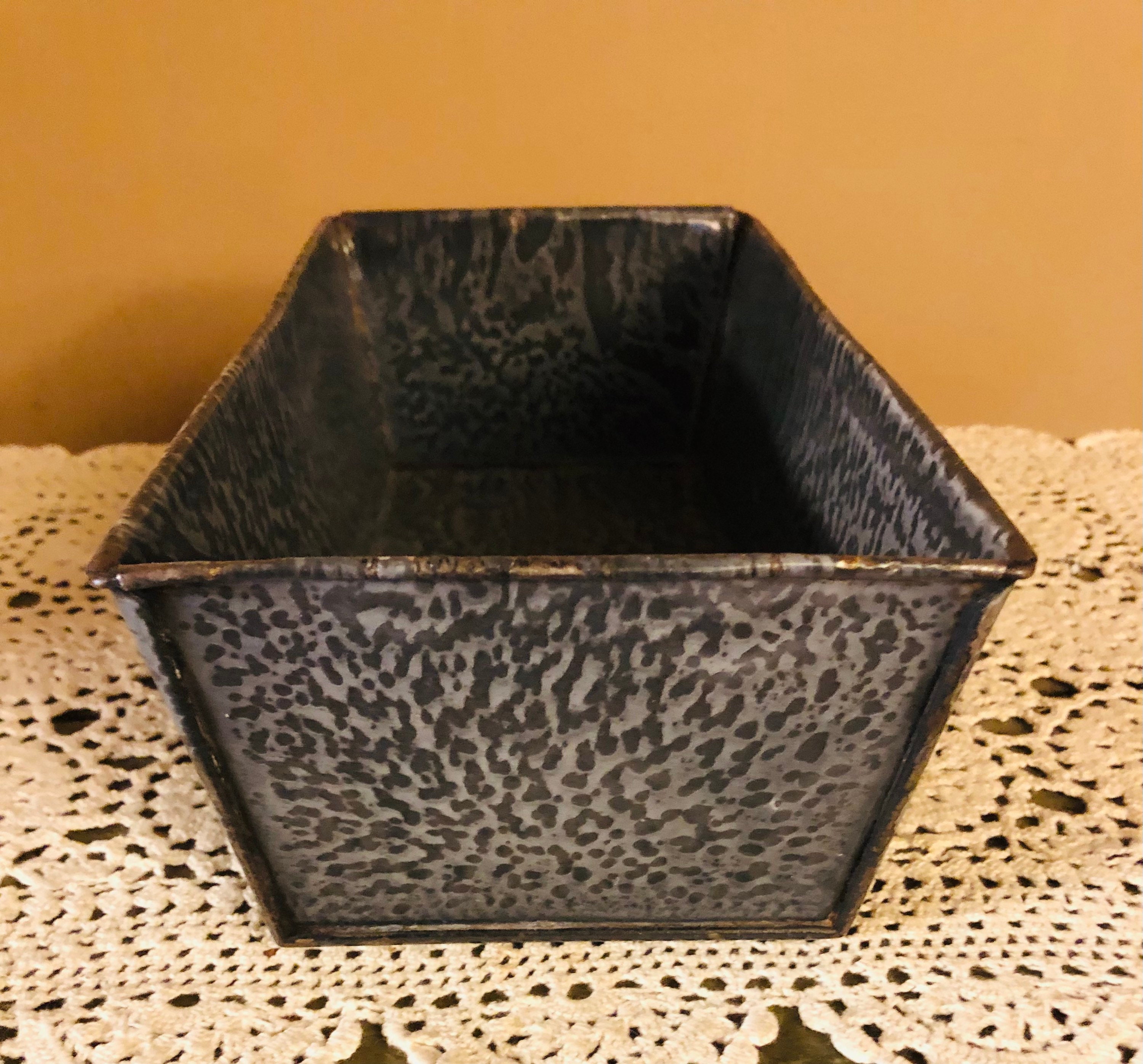 Antique Gray Granite Enamelware Loaf Pan Etsy