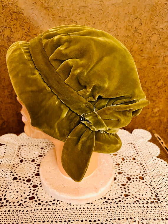 Vintage Union Felt Olive Green ladies Hat - image 4