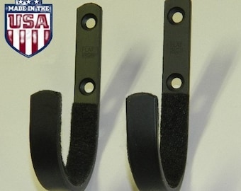GUN RACK  hooks - One Set FLATIRON™ Wall Mount Gun Rack Hooks Shotgun Bow Rifle Hangers Felt Lined ( 1 Set = 2 hooks)