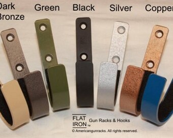 GUN RACK hooks - FLATIRON™ Wall Mount Gun Rack Hooks Shotgun Bow Rifle Hangers Felt Lined ( 1 Set = 2 hooks)     Seven Colors to Choose From