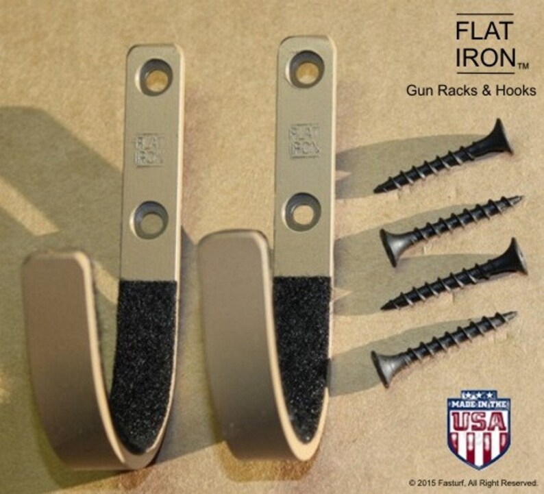 GUN RACK Hooks One Set FLATIRON™ Wall Mount Gun Rack Hooks Etsy