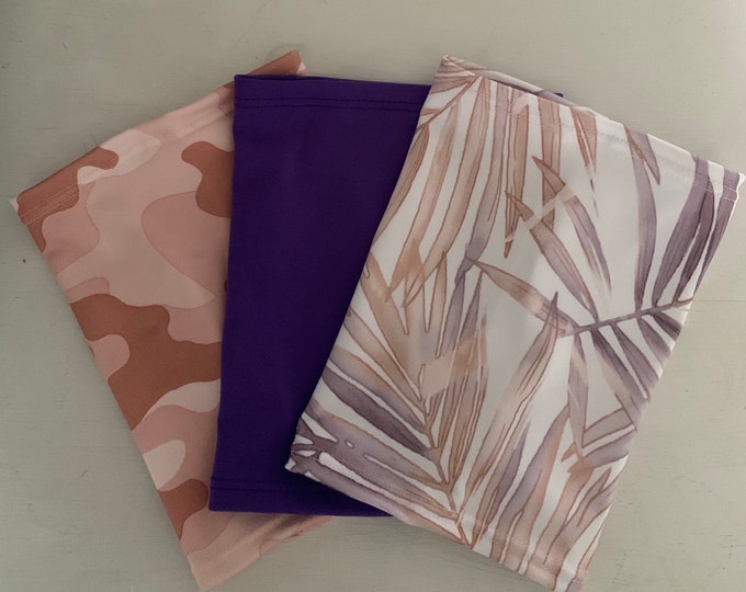 Perfectly Pretty 3 Pack Picc Line Cover (light purple, leaf and white camouflage pattern)
