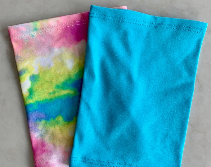 2 pack turquoise and rainbow tie dye Picc line cover perfect pack to go with any outfit!