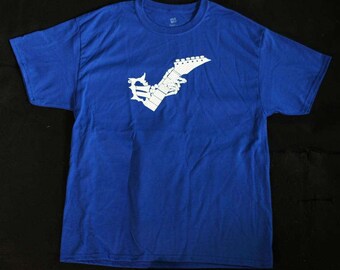 Electric Guitar T-shirt Royal Blue Bone Sign Series
