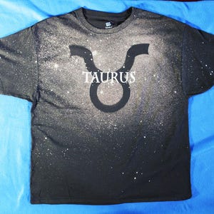 Zodiac Sign Taurus Tee Shirt Black