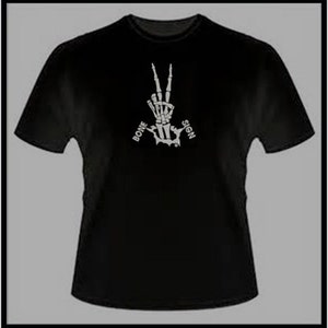 De T-shirt van het Teken van de vrede De zwarte Reeks van het Teken van het Bot