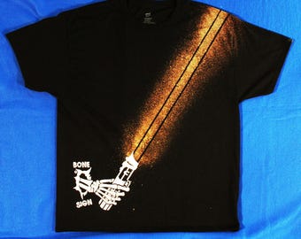Lightsaber Splatter T-shirt Black Bone Sign Series
