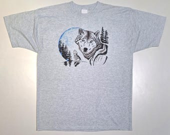 Wolf with Full Moon