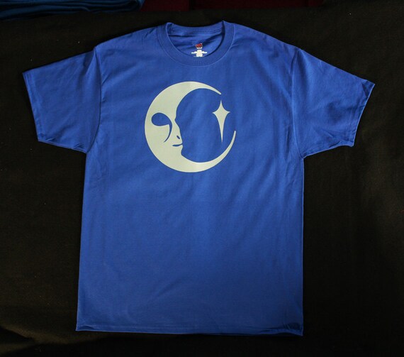 Alien Moon Face T-shirt Royal Blue UK
