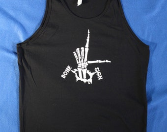 L Sign Tank Top Black Bone Sign Series