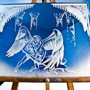 Cupid and Psyche Etched Mirror