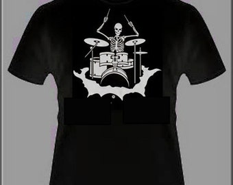 Drummer T-shirt Bone Sign Series Black Two sided