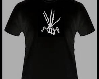 Vulcan Sign T-shirt Black Bone Sign Series