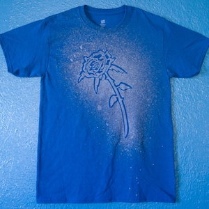 Rose Splatter T-shirt Royal Blue