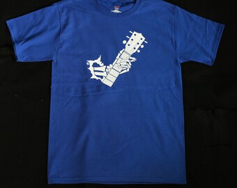 Guitar T-shirt Royal Blue Bone Sign Series