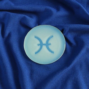 Pisces Zodiac Sign Disc Mirror 3 inch