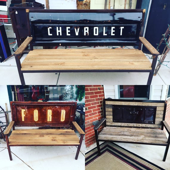 u i calligraphy love Vintage Tailgate Truck Bench Etsy u i calligraphy love Vintage Tailgate Truck Bench Etsy