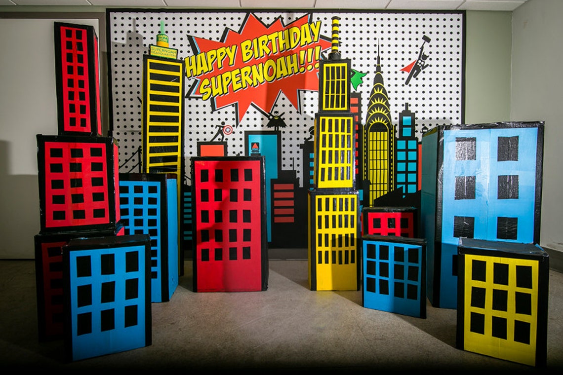 Superhero Party Backdrop - Etsy