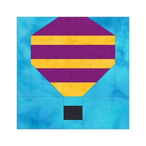 Hot Air Balloon Quilt Block Pattern Digital Download Modern Patchwork Instant Download FPP Easy Quilt Block