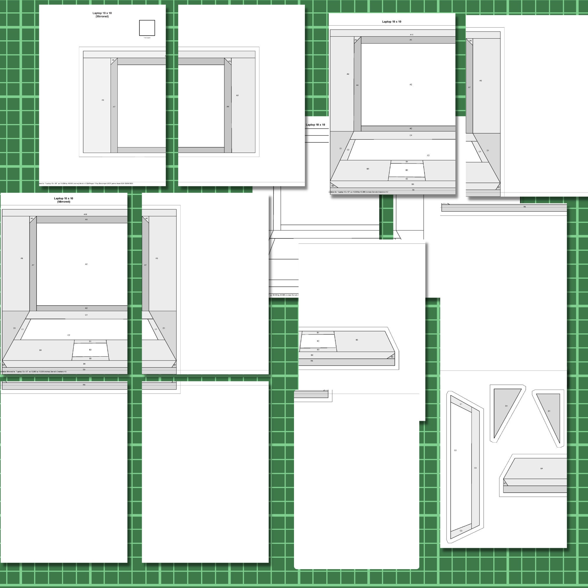 Laptop Quilt Block Pattern Digital Download Modern Patchwork Etsy