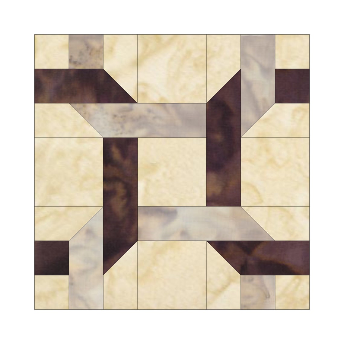 Twisted Block Ribbon Quilt Block Pattern Digital Download Modern ...