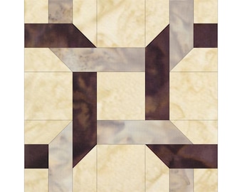 Twisted Block Ribbon Quilt Block Pattern Digital Download Modern Patchwork Instant Download FPP Traditional Machine Piecing Instructions