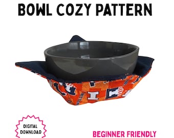 Microwave Bowl Cozy PDF Pattern, Beginner Friendly, Sewing Pattern, Step-by-Step Photos instant download, microwave sewing, kitchen sewing