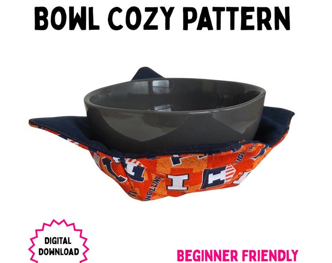 Microwave Bowl Cozy Bundle | PDF Sewing Pattern + Printable Cozy Label ...