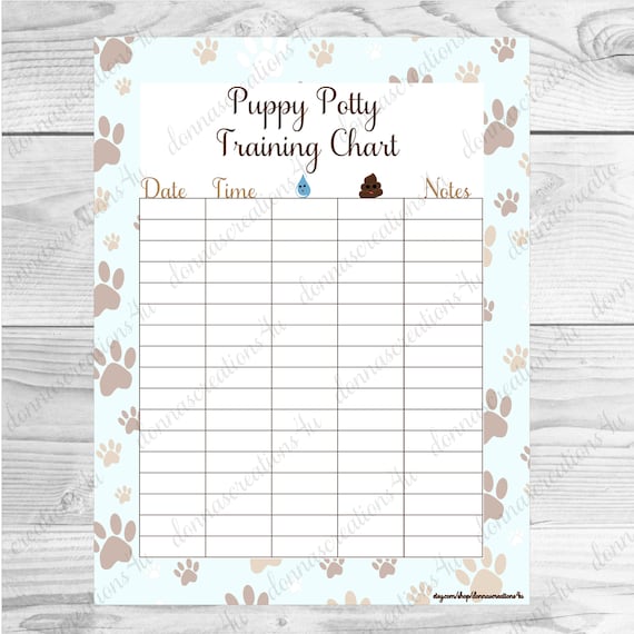 Puppy Potty Training Chart PDF Take Care of Pets | Etsy