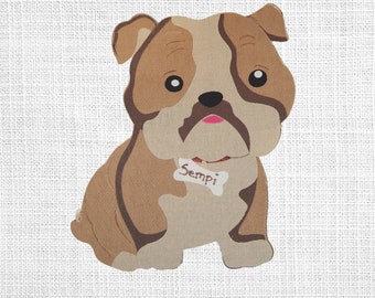 Quilt Bulldog Applique PDF et SVG Cut file Machine Applique