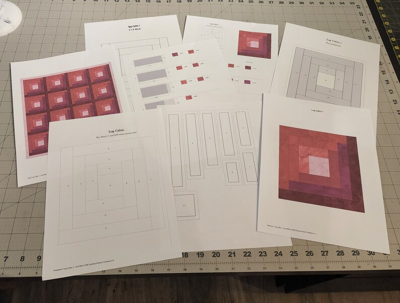 Log Cabin Quilt Block Pattern Digital Download Modern Patchwork Instant ...