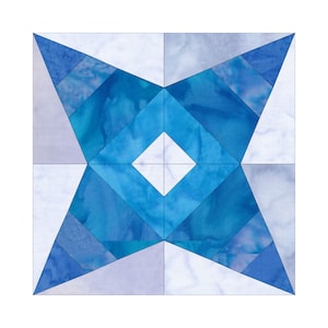 Whirligig Quilt Block Pattern Digital Download Modern Patchwork Instant Download FPP Easy Quilt Block 5 Sizes 6 8 10 12 15 inch block