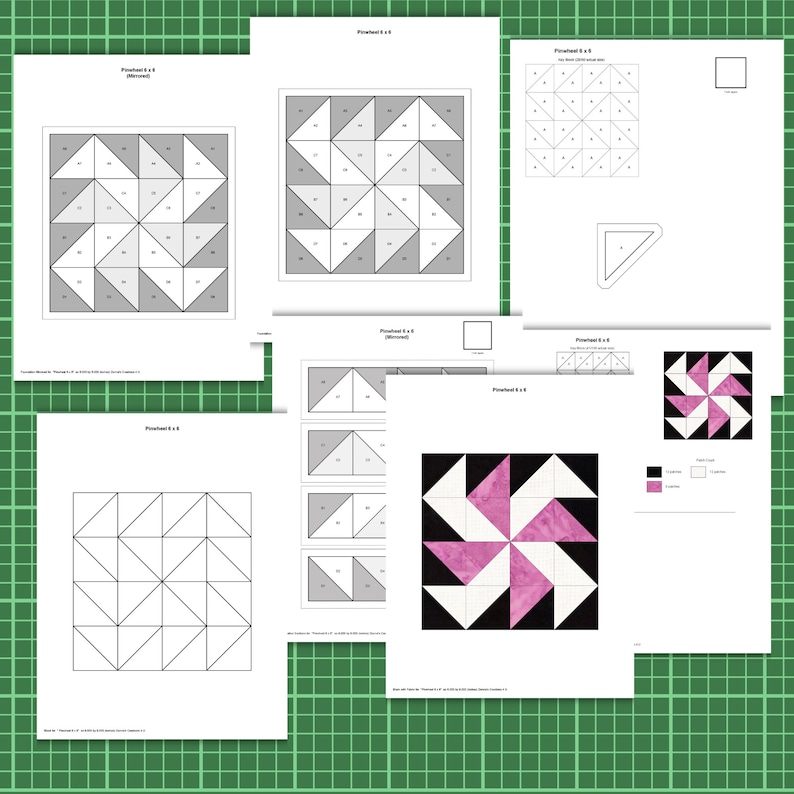 Pinwheel Quilt Block Pattern Digital Download Modern Patchwork Instant ...