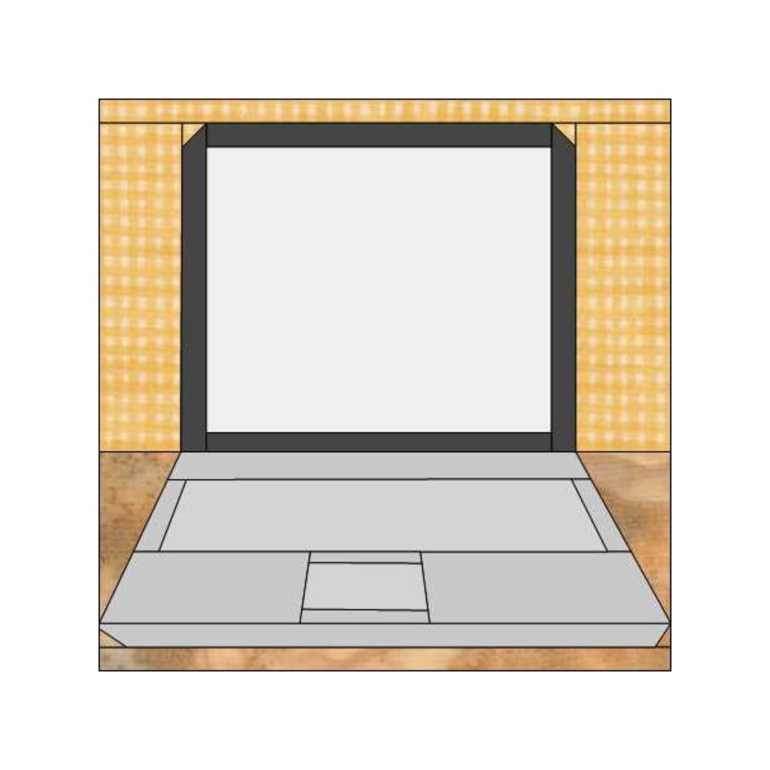 Laptop Quilt Block Pattern Digital Download Modern Patchwork Instant ...