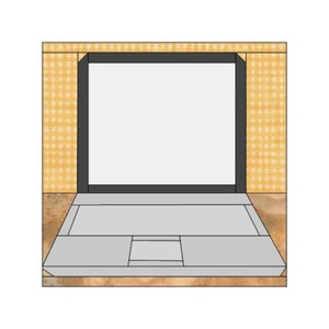 Laptop Quilt Block Muster Digitaler Download Moderne Patchwork Sofort Download FPP Easy Quilt Block 3 Größen 10 12 15 Zoll