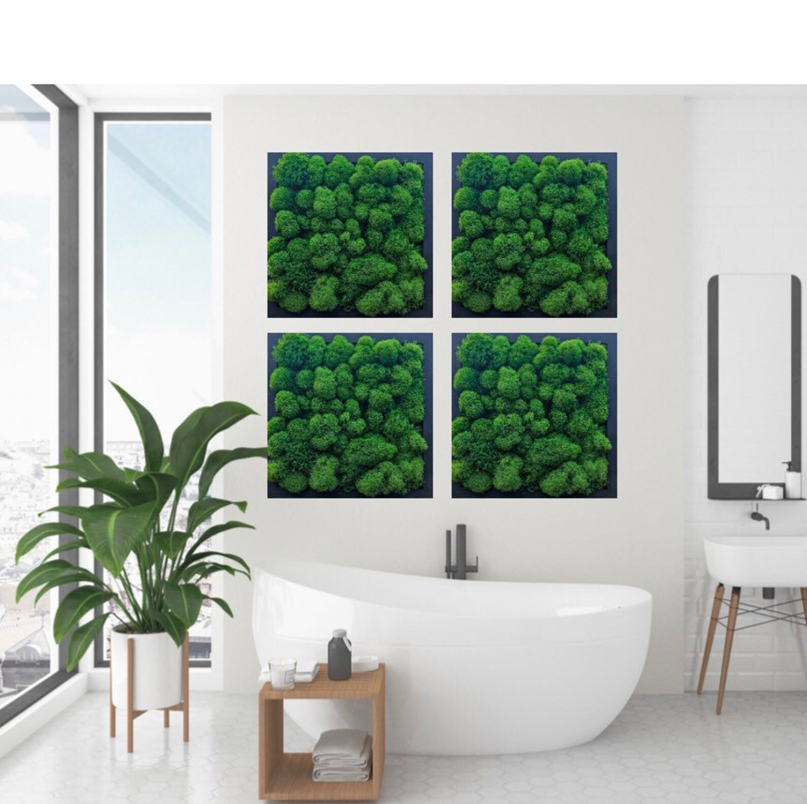 Preserved moss wall art large Bathroom wall decor Office Etsy