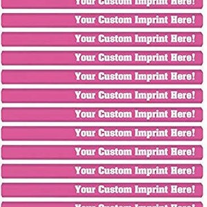 May include: Twelve pink rectangular stickers with the text "Your Custom Imprint Here!" in white.