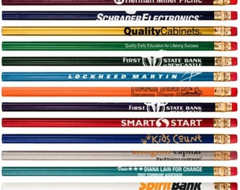 12 Custom Personalized  Round #2 Pencils. Imprinted Pencils. Promotional Pencils Back to school pencils. Non-Toxic ExpressPencils