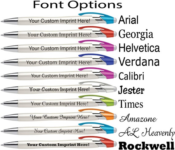 12 Custom Pens With Stylus the Pearl Personalized Metallic Printed