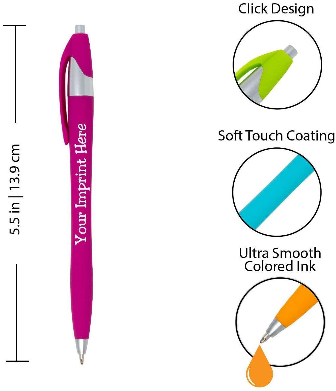 Custom Colored Ink Pens Softtouch Neon Ink Colors Etsy