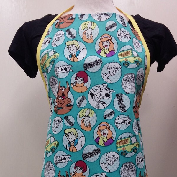 Scooby Doo and Friends Adult full apron - Velma - Fred - Shaggy - Daphne - Mystery Machine - Scoobert - Scooby