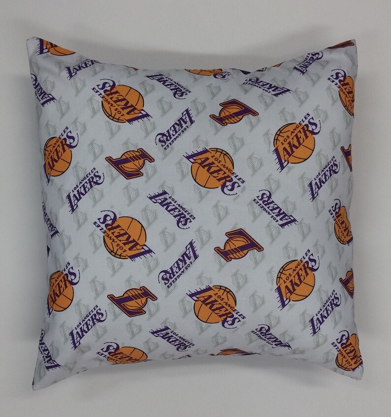 L A Lakers 14X14 pillow cover Lakers decor LeBron Davis Lakers pillow cover image 2