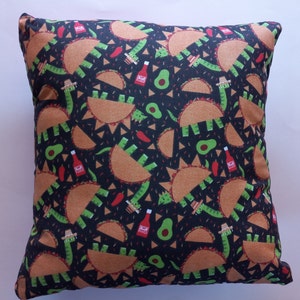 Taco Dino 14X14 pillow cover - Food pillow cover -  Fun pillow cover