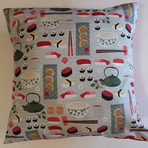 I Love Sushi 16X16 pillow cover - Food pillow - Fun Sushi pillow