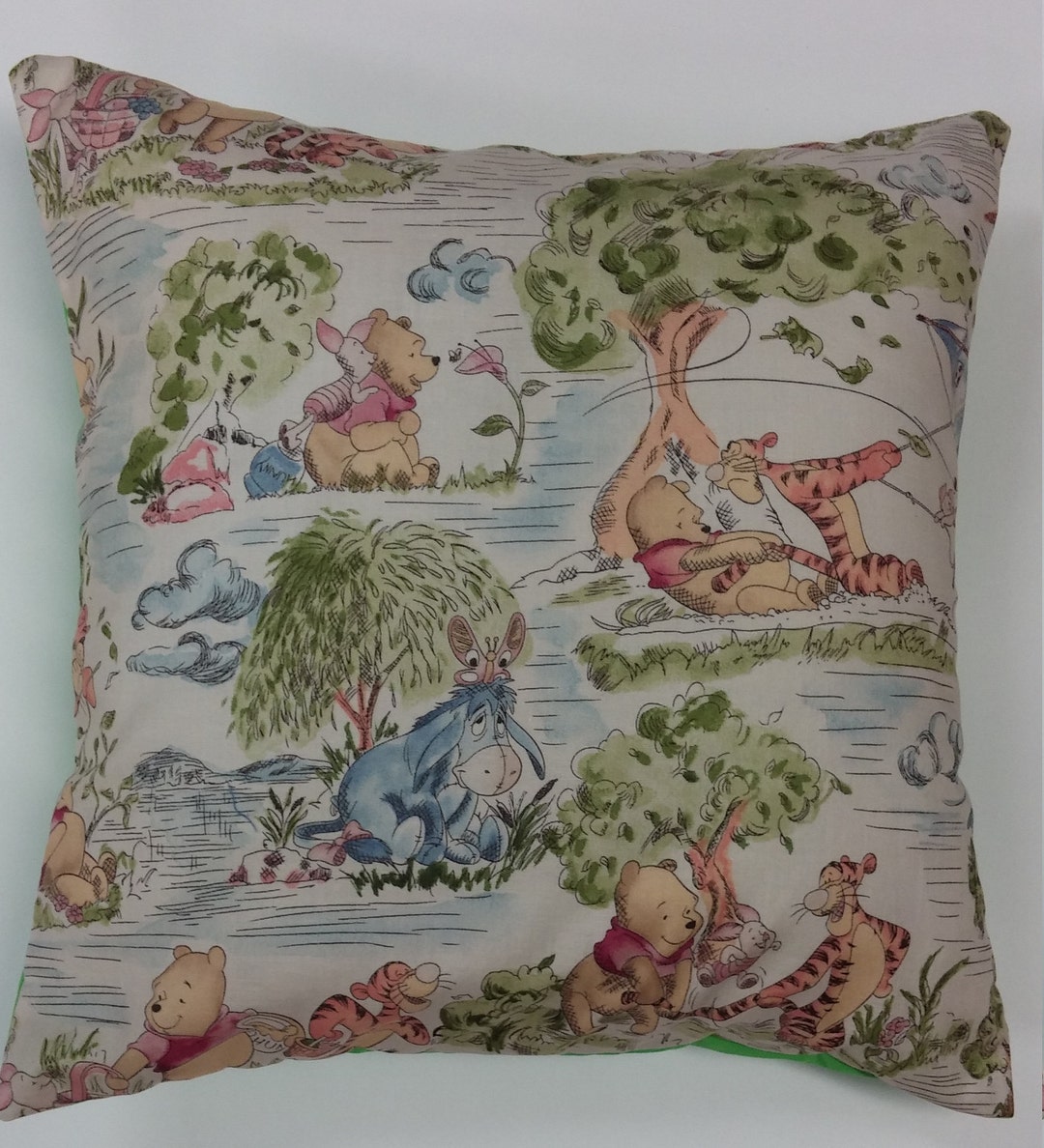 Winnie the Pooh 14X14 Pillow Cover Toile Nursery Decor Pooh Toile Baby