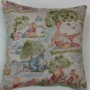 Winnie the Pooh 14X14 pillow cover - Toile - Nursery decor - Pooh Toile - Baby gift