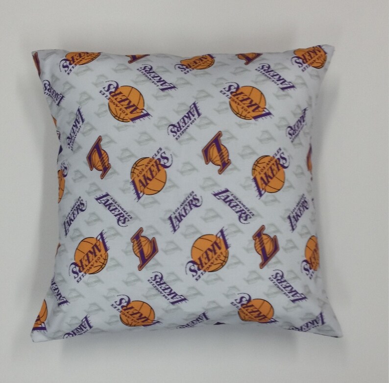 L A Lakers 14X14 pillow cover Lakers decor LeBron Davis Lakers pillow cover image 1