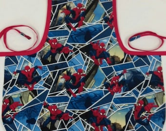 Spiderman Kids Apron - Handmade Cotton Cooking Apron