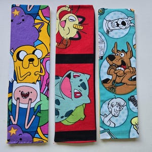 Set of 3 Cute fabric Bookmarks - Pokemon-Scooby-Adventuretime
