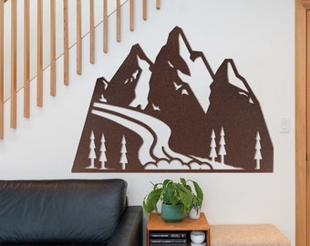 Modern Mountain Scene Wall Art